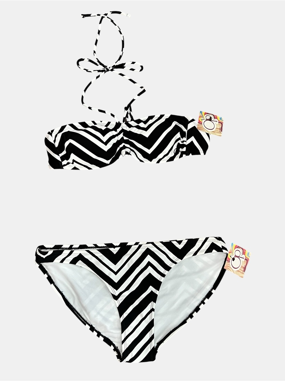 OP Black & White Chevron Bikini Set